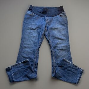 Two Hearts Maternity XL Bootcut Jeans Stretch Denim Full Panel Blue